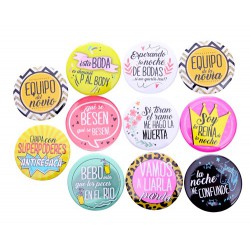 LOTE 11 CHAPAS FRASES WEDDING